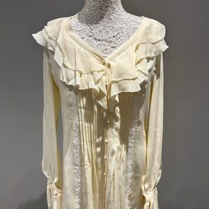 Rachel Zoe Cream Ruffled Blouse